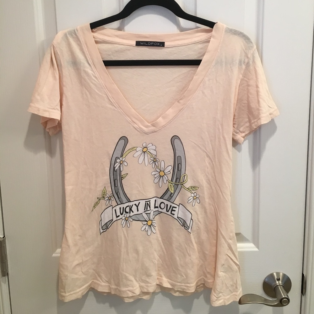 Wildfox graphic tee IN BEIGE (not white) - Picture 2 of 4