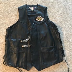 Motorcycle leather vest