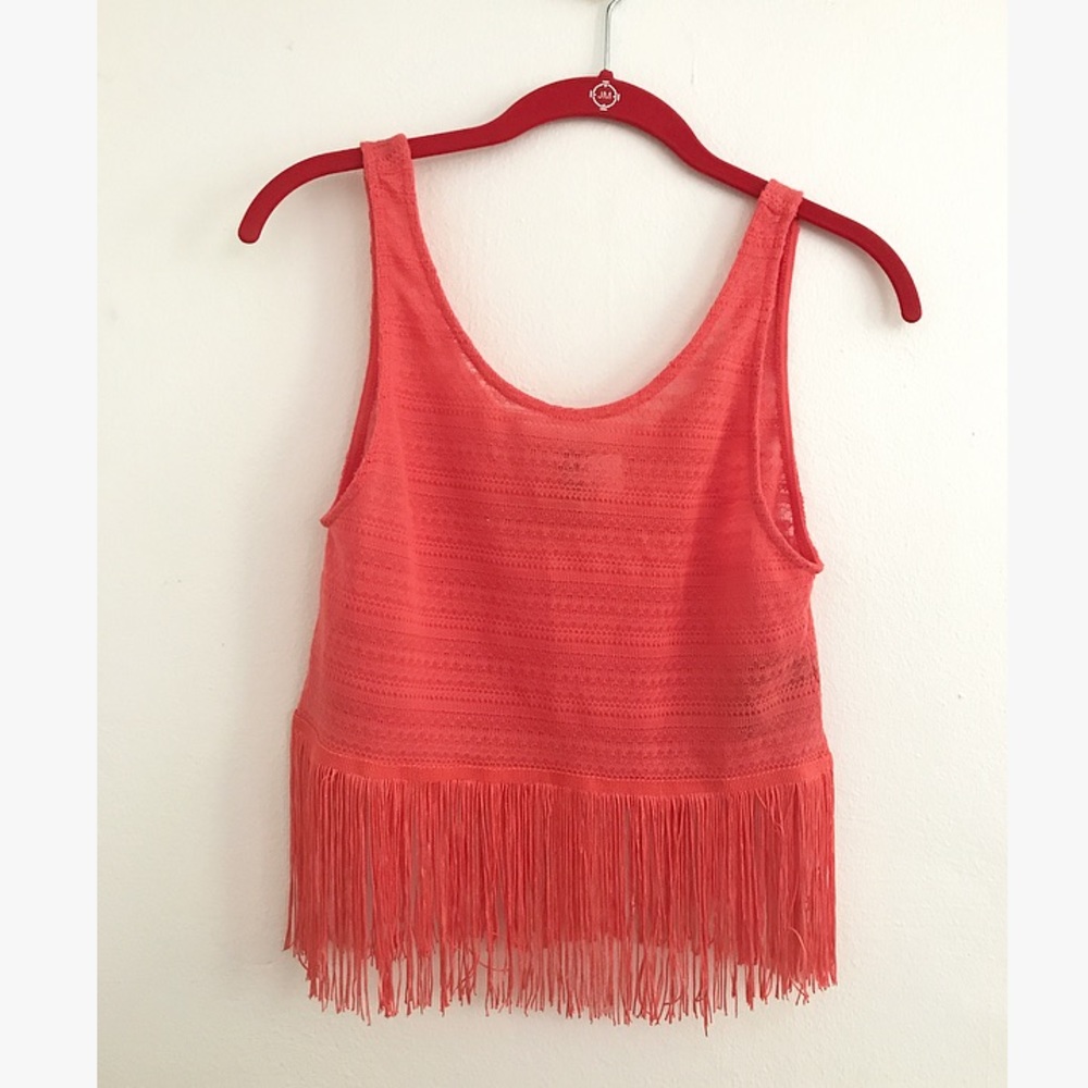 H&M Orange Tassel Crop Top