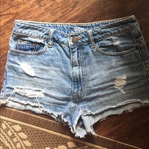 Denim high waisted shorts