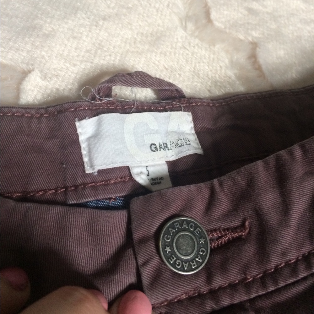 Garage Maroon Khaki Shorts - Picture 3 of 3