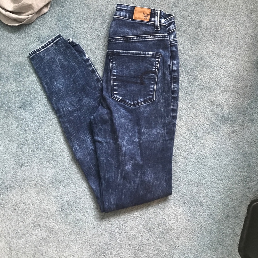 American Eagle Sky High Jegging Acid Wash Jeans