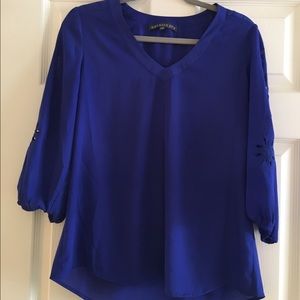 Brixon Ivy Blue Cutout Blouse