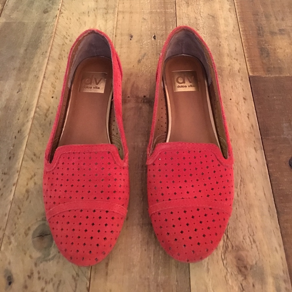 Red Suede Flats