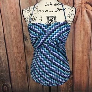 Women's Motherhood Maternity Chevron Tankini Sz M