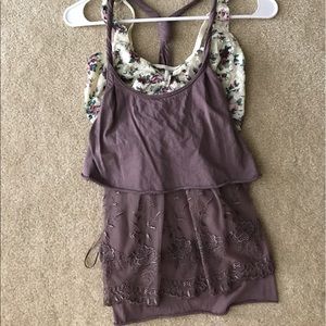 Free People lavender tank w/ matching bralette