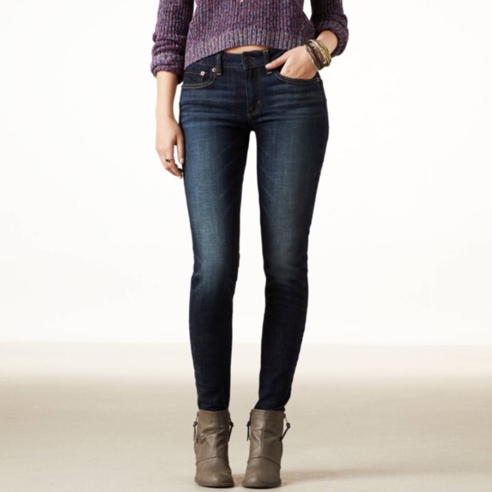 American Eagle Dark Wash Skinny Stretch Jeans 0R