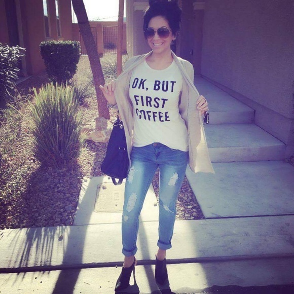 OK BUT FIRST COFFEE TEE - Picture 7 of 7