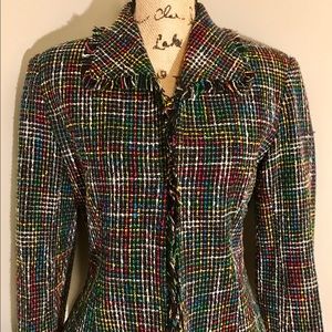MICHELE Multicolored Flyaway Jacket w/hidden clasp