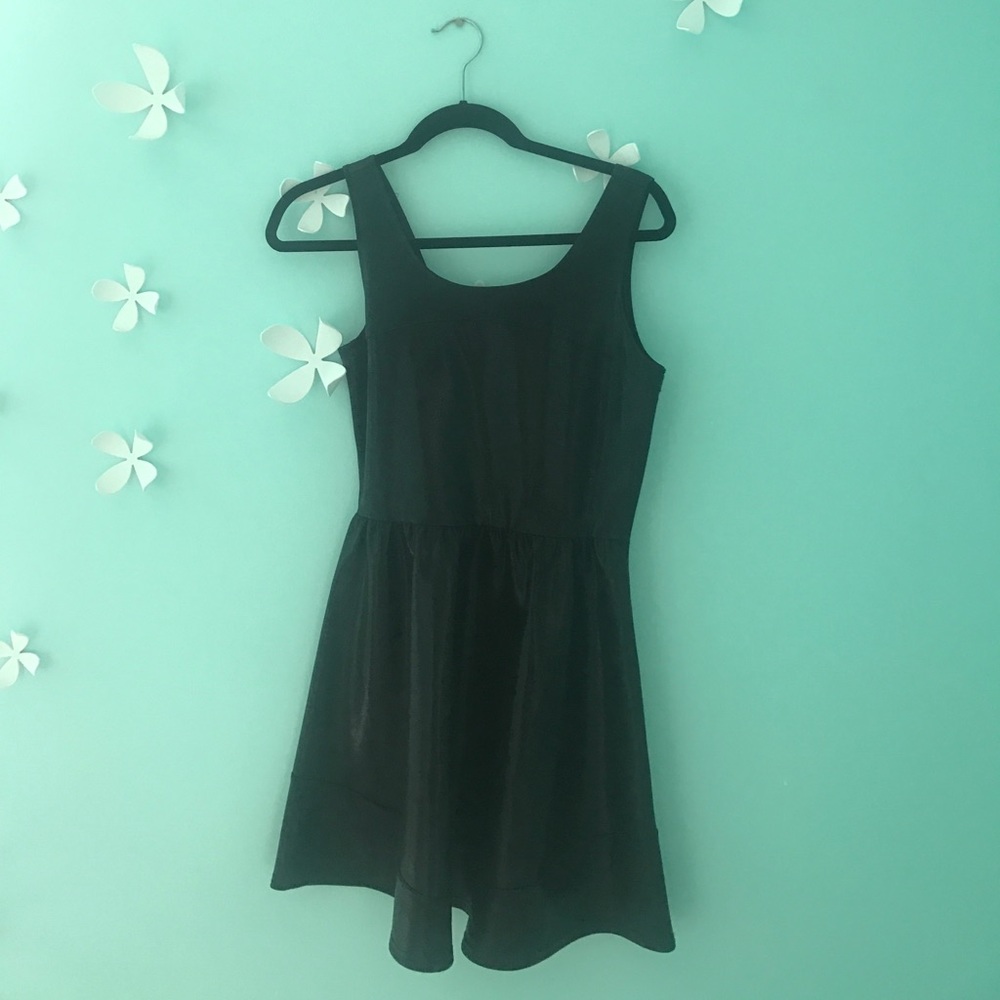Aqua textured black dress