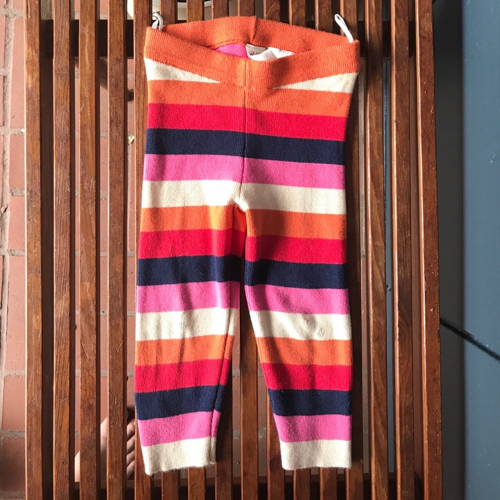 Striped knit leggings