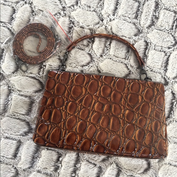 Handbags - NEW Brown Clutch with Long and Short Straps