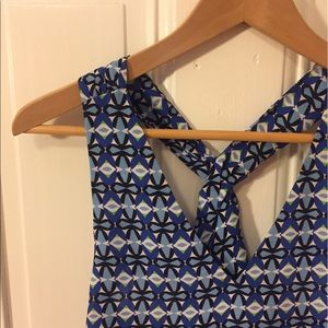 Blue printed top with twist back!