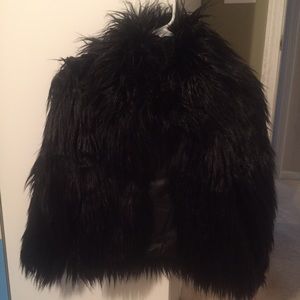 Faux black fur jacket