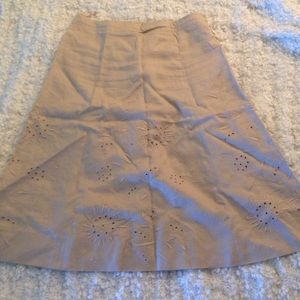 Banana Republic Embroidered Linen Skirt