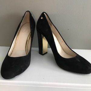 C Wonder black suede block heels!