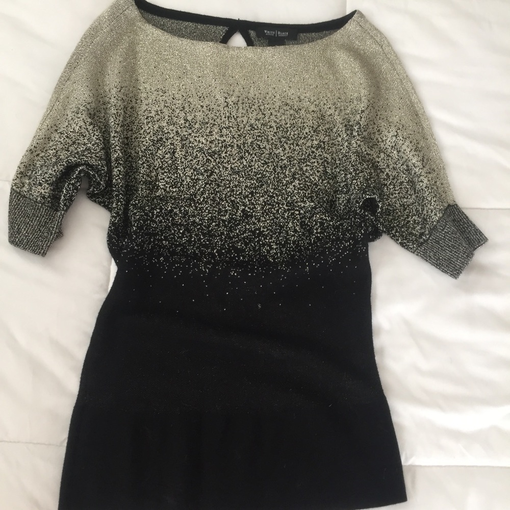White House black market black & gold sparkly top