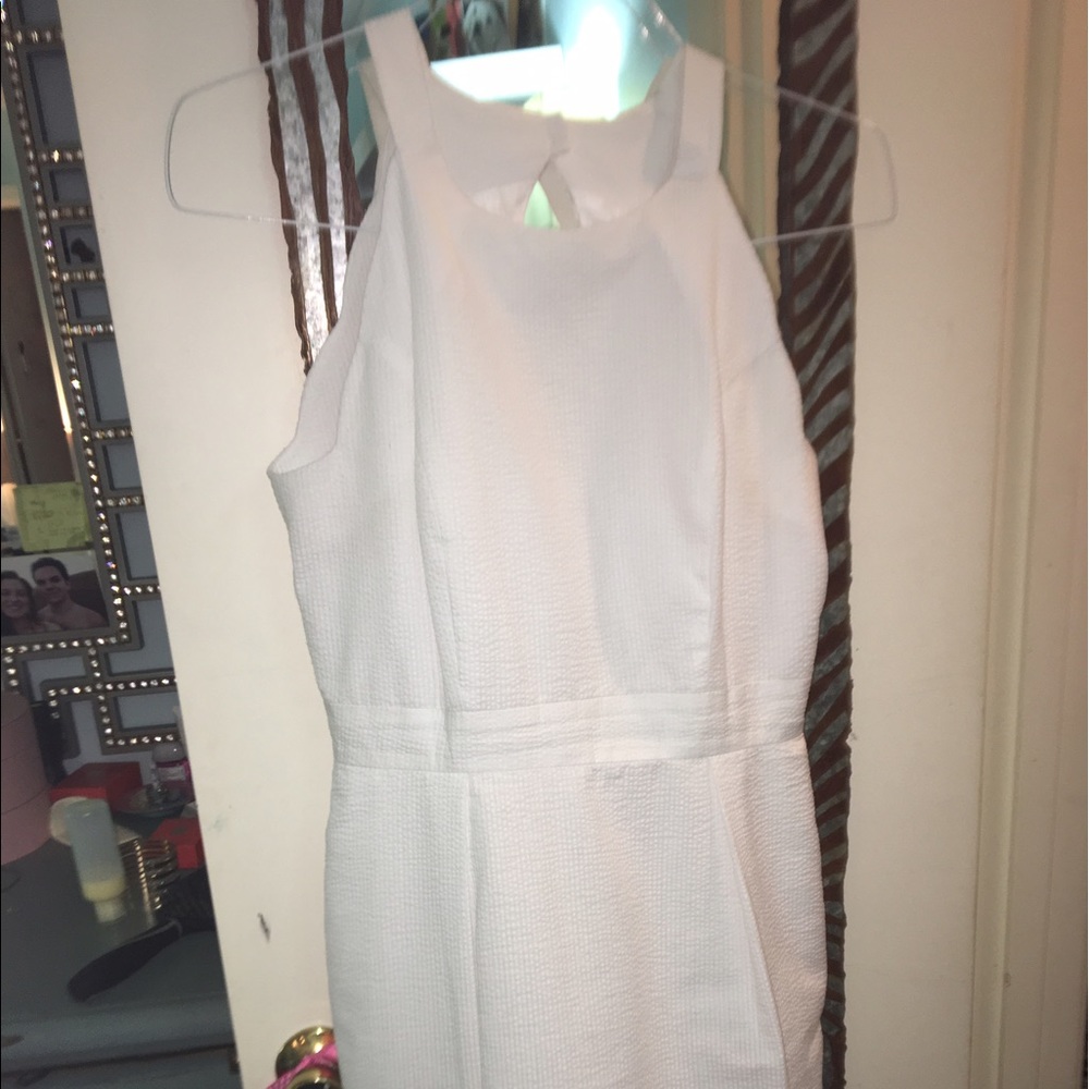 White Seersucker Dress--Lauren James