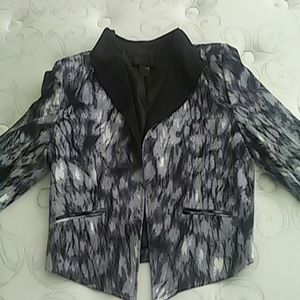 Tuxedo Blazer with blue and black swirl pattern
