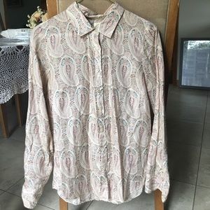 J.Crew Silk Paisley Button Up Blouse