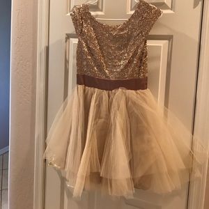 Gold sequin dress