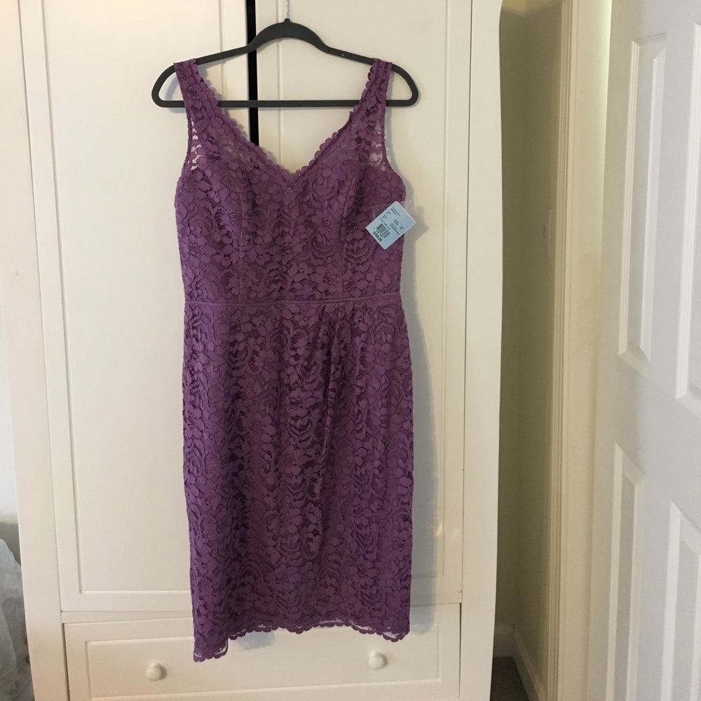 David's Bridal Lace Sweetheart Dress in Wisteria