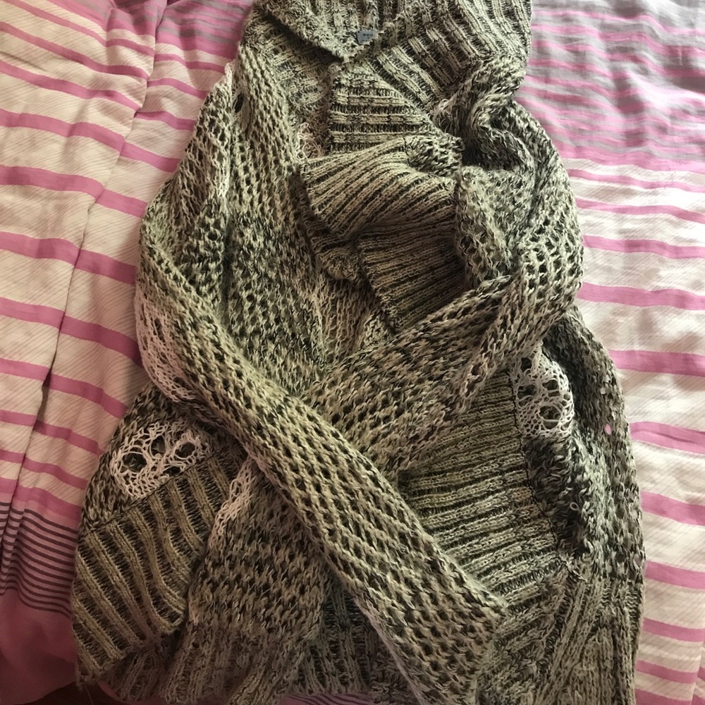 Super soft cream and olive cardigan