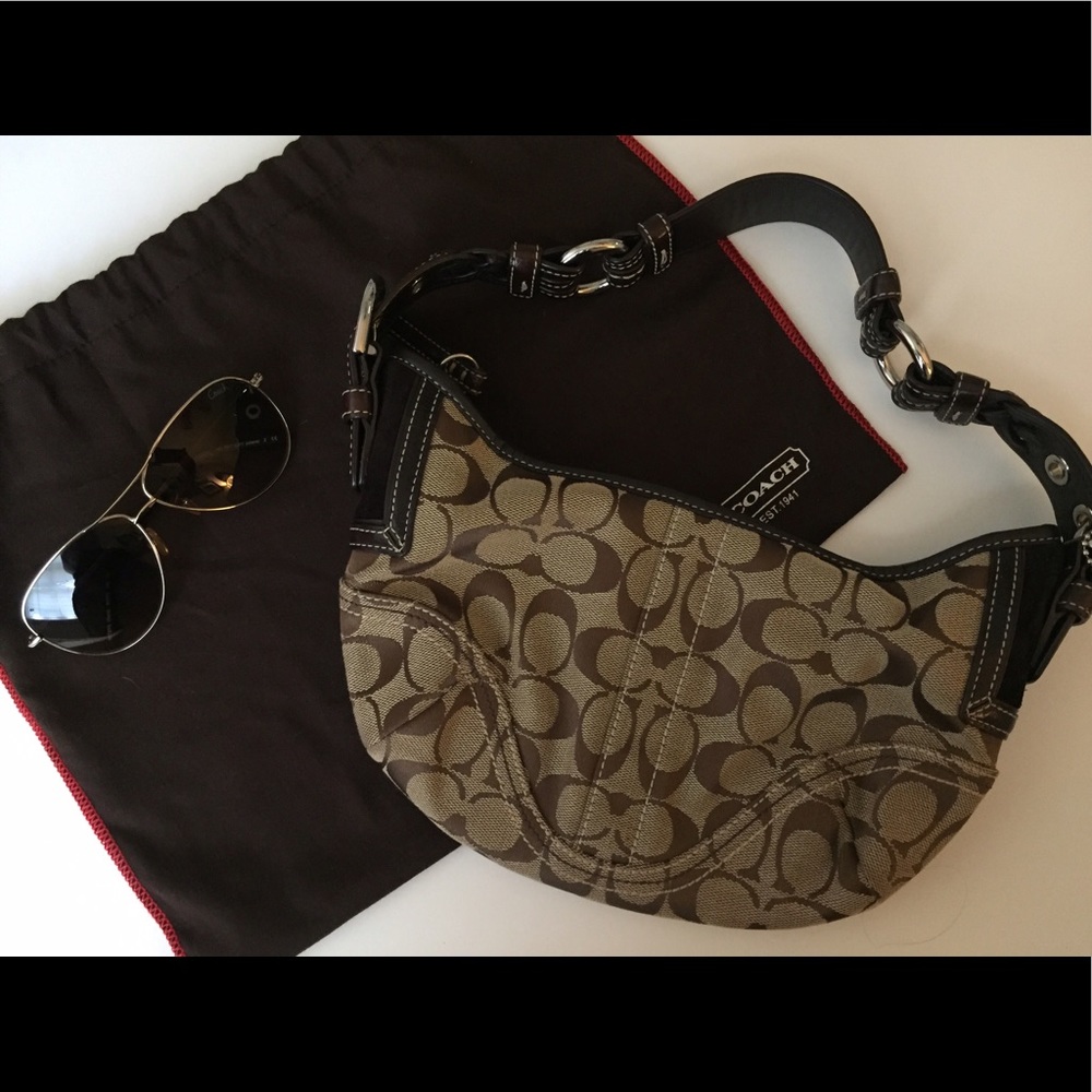 Coach Signature Shoulder Bag - Brown