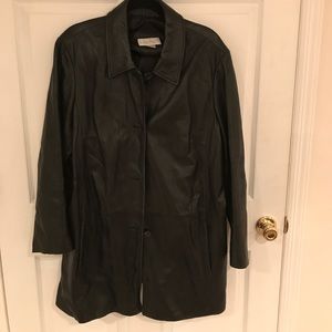 Plus Size Lambskin Single Breasted Jacket