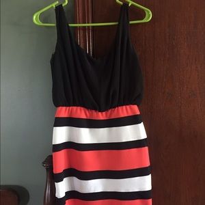 Orange and black dress