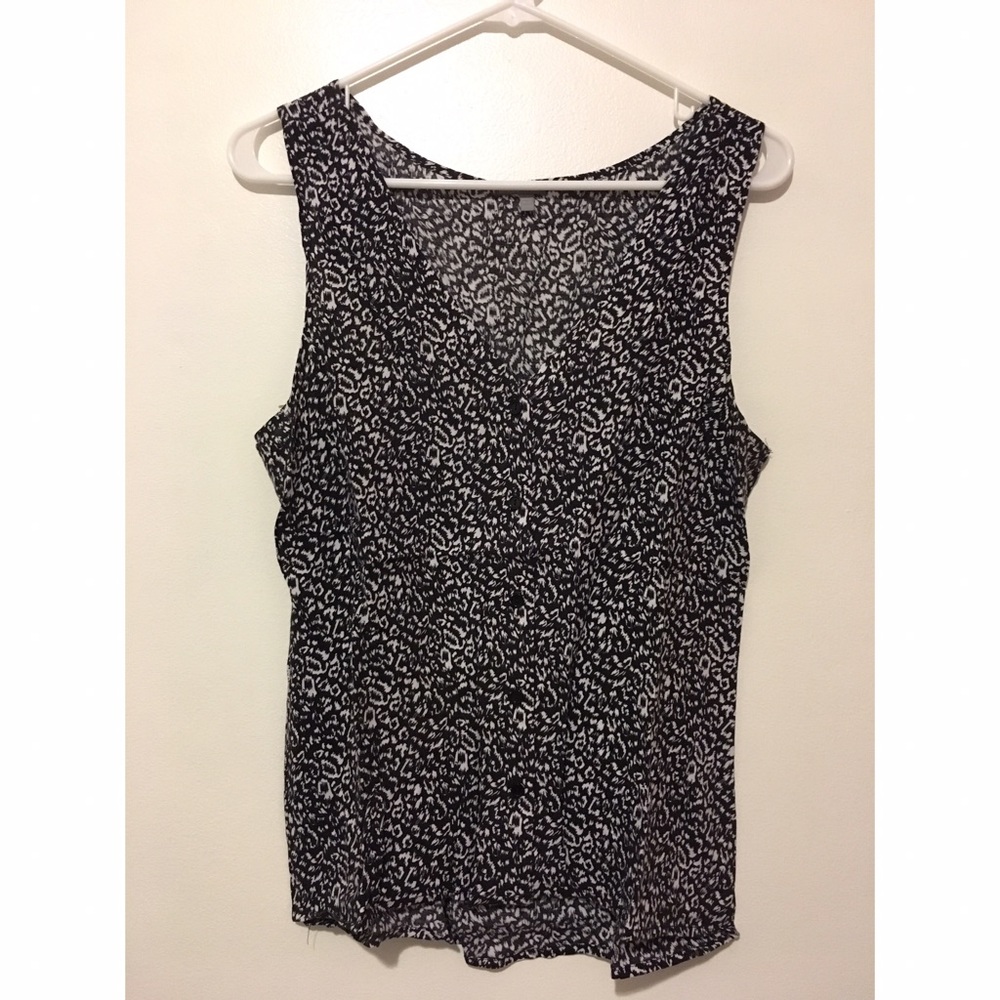 Leopard print button down tank top