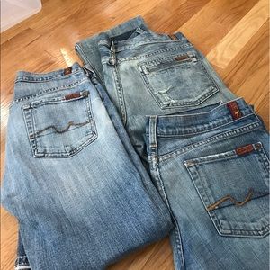 3 pairs of 7 For All Mankind -  size 29