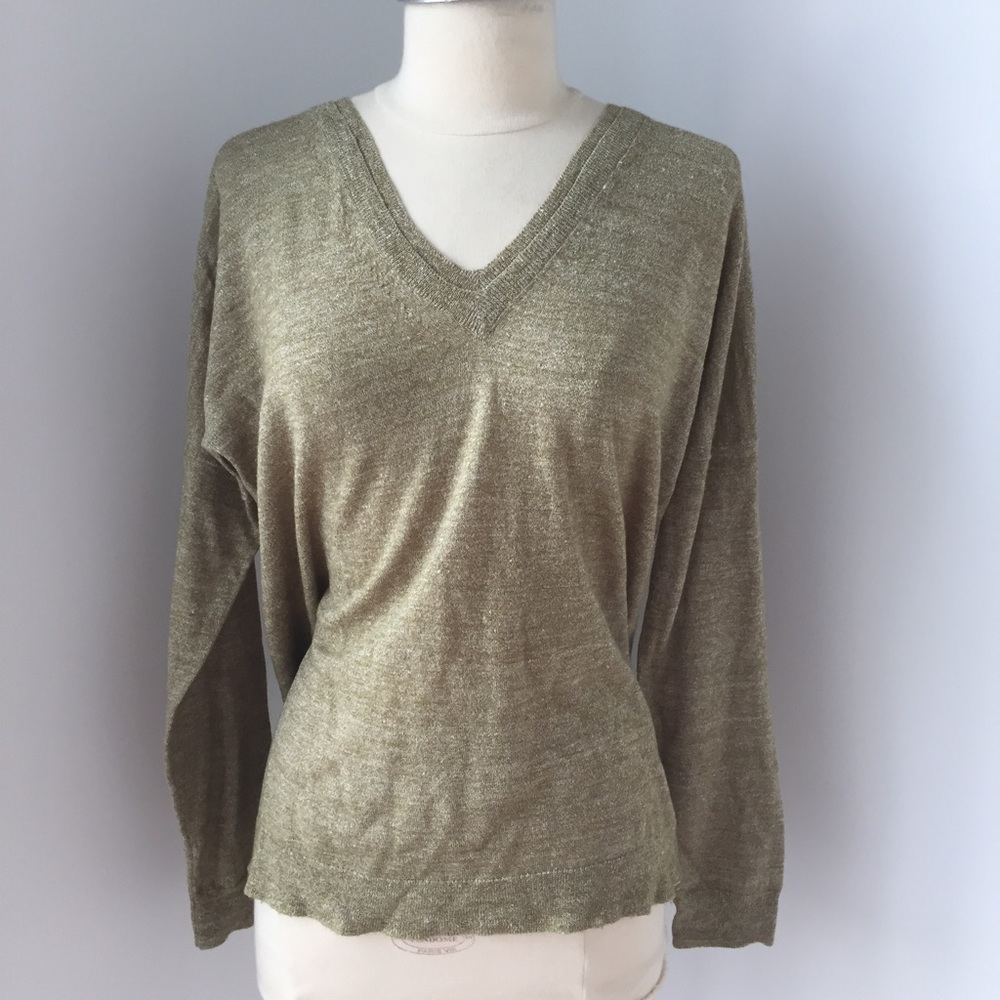 Merino-linen V-neck sweater