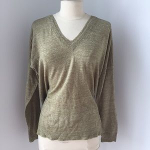 Merino-linen V-neck sweater