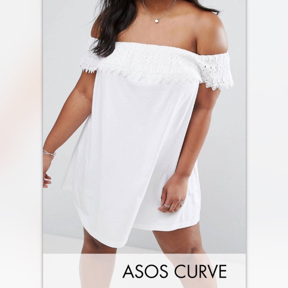 ASOS CURVE Off shoulder sundress with Lace detail