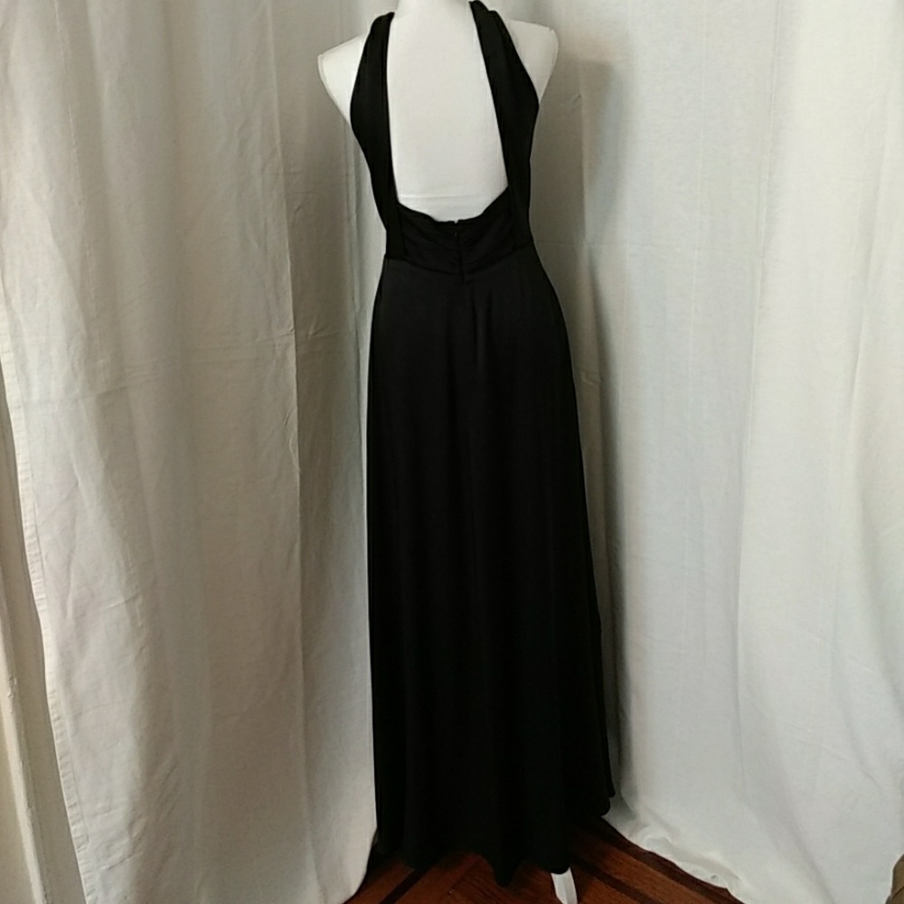 Like New Silk BR Monogram Knot Halter Gown - Picture 3 of 8