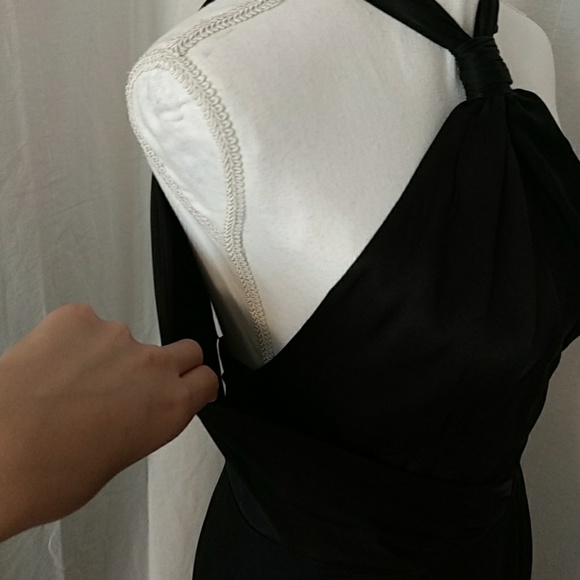 Like New Silk BR Monogram Knot Halter Gown - Picture 8 of 8