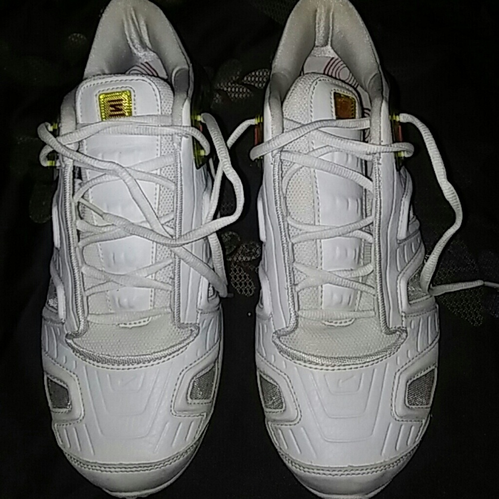 Super clean used all white and red Nike Shox ????