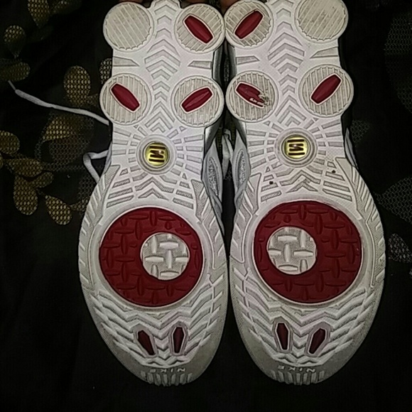 Super clean used all white and red Nike Shox ????