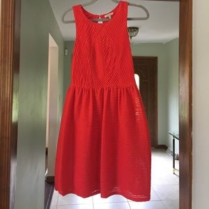 Anthropologie fit & flare red dress