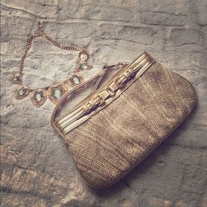 Gold and cream clutch from Express