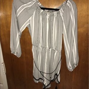 [Urban Outfitters] striped off the shoulder romper