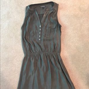 Olive green silk Express dress