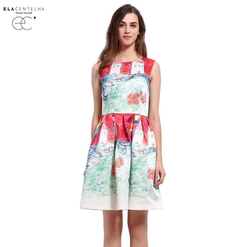 Baroque Print Summer Dress