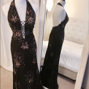 Dark Brown, Formal, Fitted Dress