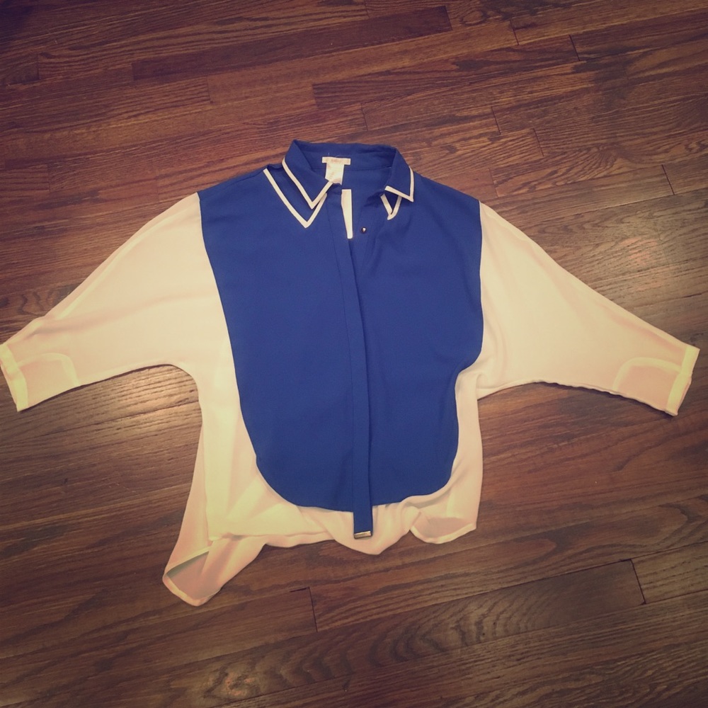 BRAND NEW! Esley Brand Blouse Blue and White