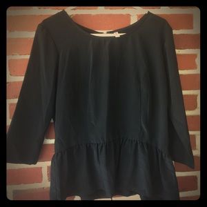 Women's Large Black Peplum Top