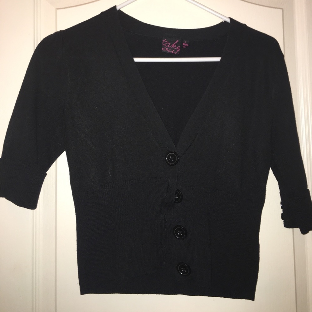 Black cropped cardigan