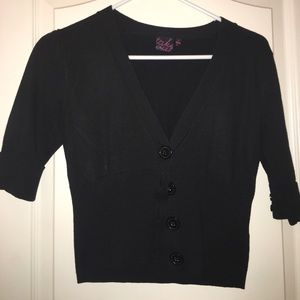 Black cropped cardigan