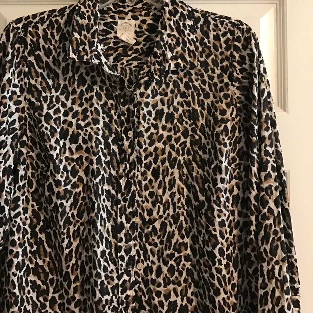 J. Crew cheetah print blouse, size 12.